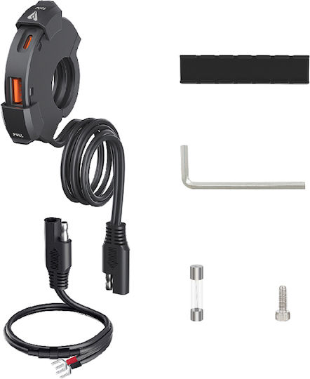 AGVpro Motorcycle Charger Fast Charging with Ports: 1xUSB & 1xType-C