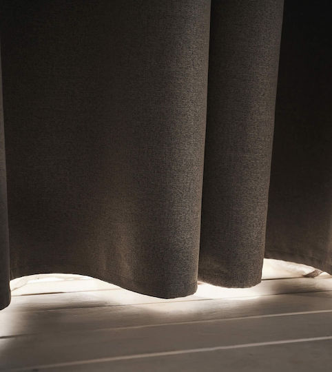 Gofis Home Vorhang mit Bleistiftfalten Schwarz Grau 155x280cm