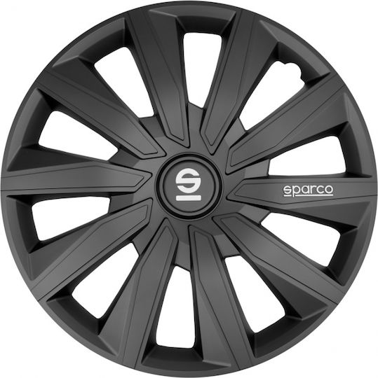 Sparco Car Hubcap Set 16" 4pcs Black