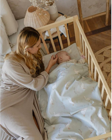 Color Stories Baby Crib Bedding Set Happy Goose 2pcs olive