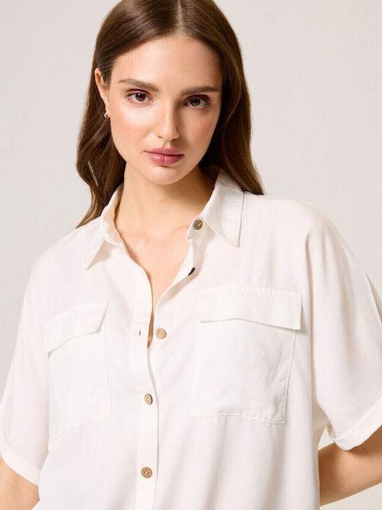 Mâneca scurta Femei Cămașă Off White