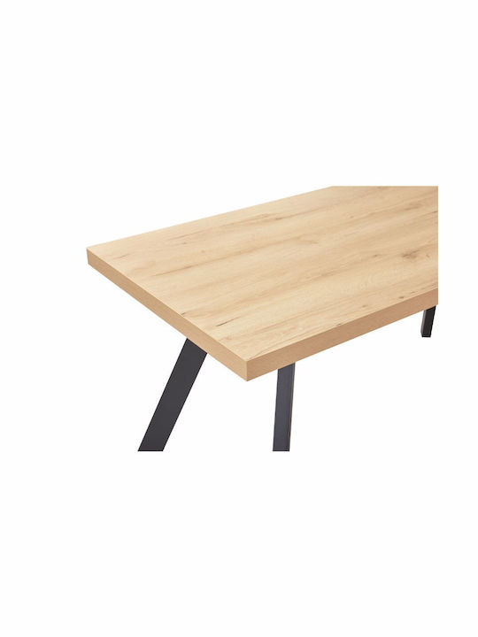 Ville Table Dining Room Wooden with Metal Frame Natural 160x80x76cm
