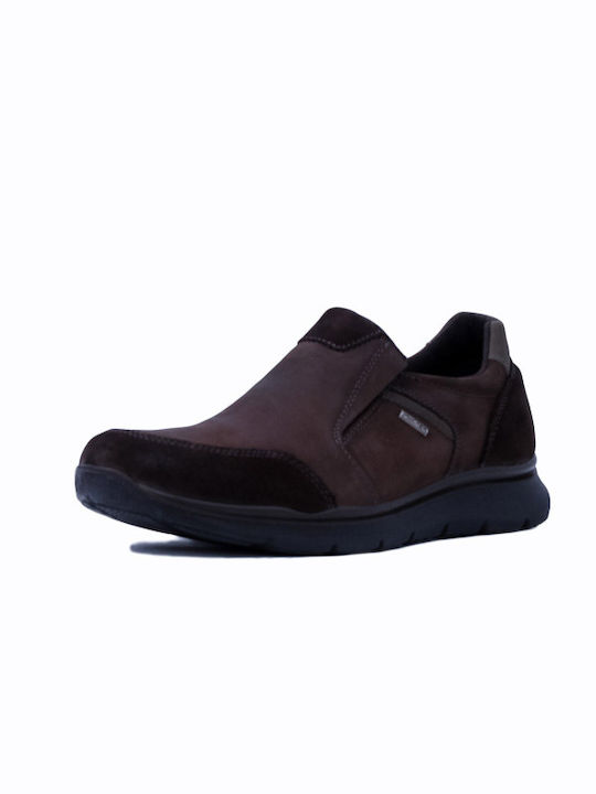 Imac Men's Leather Slip-Ons Brown