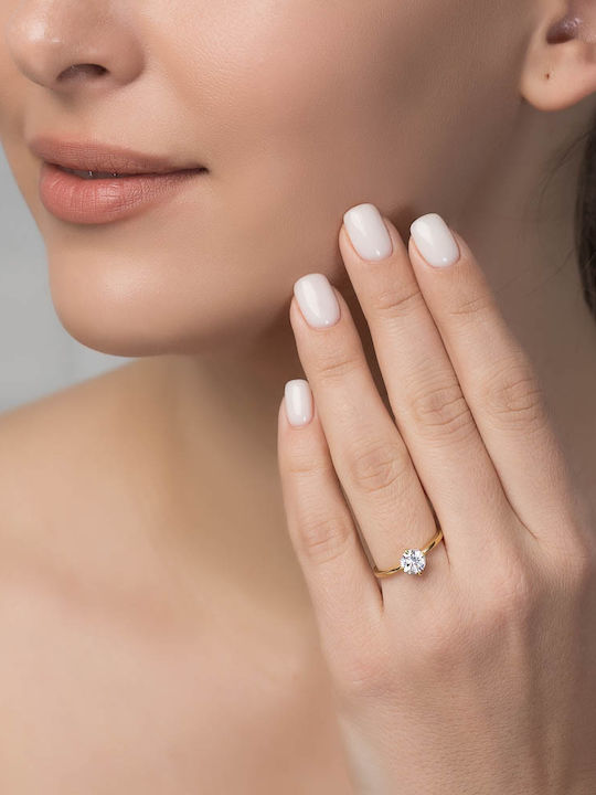 Dio Jewellery Lab Γυναικείο Δαχτυλίδι με Ζιργκόν από Ασήμι
