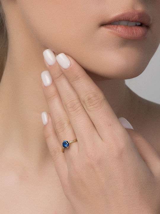 Dio Jewellery Lab Γυναικείο Δαχτυλίδι με Πέτρες από Ασήμι