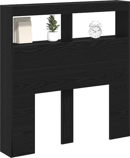 vidaXL Hölzernes Kopfstütze für Bett Schwarz Eiche 100x102cm