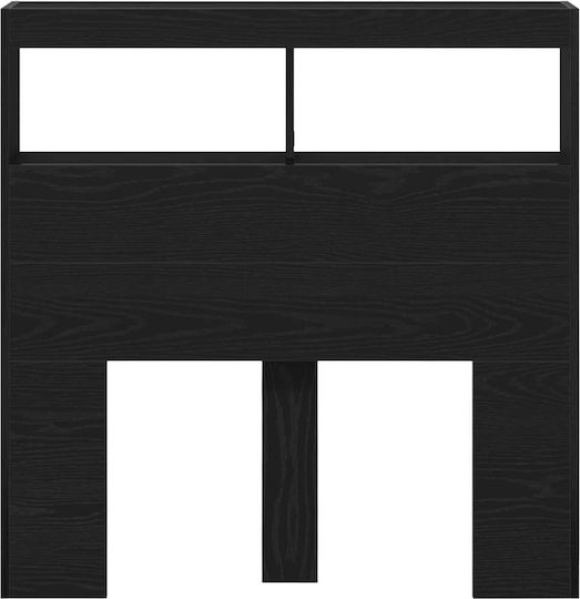vidaXL Hölzernes Kopfstütze für Bett Schwarz Eiche 100x102cm