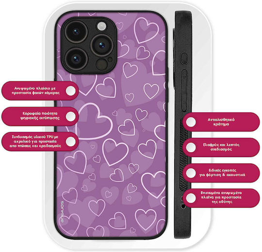 Калъф Sonique Heart Series за Realme C51 Realme C53 Realme Note 50 Лилав