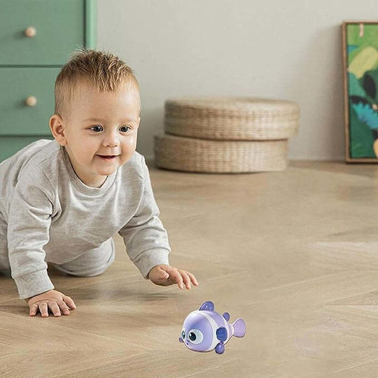 Jucărie mecanică pentru copii Pește amuzant Flippy Cheie Distractivă Se târăște Se mișcă 11 X 9 X 7.5 Cm Mov