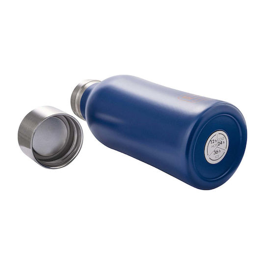 Recycelbares Glas Thermosflasche Rostfreier Stahl 350ml Blau