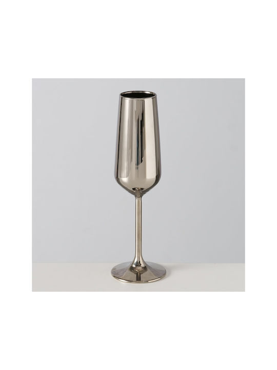 Boltze Glas Champagner aus Glas in Silber Farbe Kelch 195ml