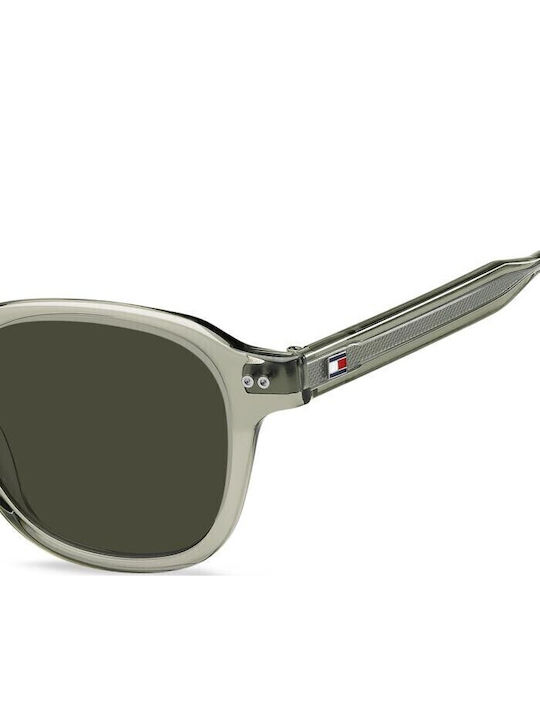 Tommy Hilfiger Men's Sunglasses with Grey Horn-Rimmed Frame and Brown Lenses