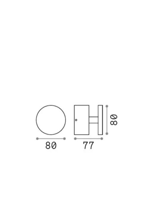 Ideal Lux Επιτοίχιο Εξωτερικό Φωτιστικό LED IP65 8W με Θερμό Λευκό Φως 8x7.7εκ.