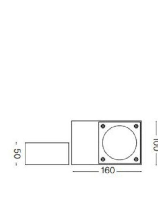 Ideal Lux Επιτοίχιο Εξωτερικό Φωτιστικό GX53 IP65 10x16x5εκ.