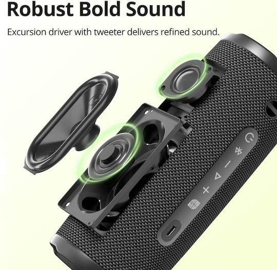 Tronsmart Mirtune C3 Plus Wasserdicht Bluetooth-Lautsprecher 30W mit Akkulaufzeit bis zu 18 Stunden Schwarz
