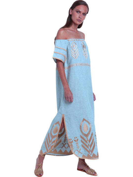 Greek Archaic Kori Dress All Day Blue