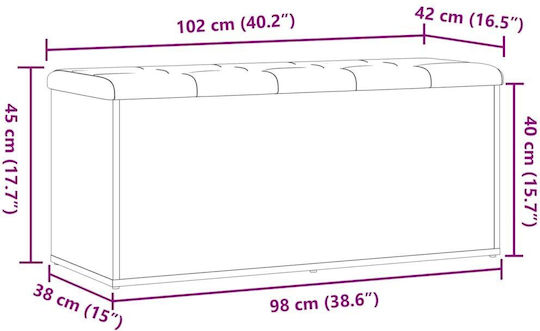 Stoff Schuhschrank 102x42x45cm