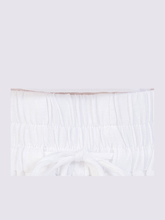 Γυναικεία Ζιπ Κιλότ με Λάστιχο White