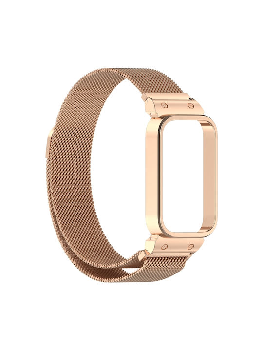Curea Oțel inoxidabil Rose Gold (Xiaomi Smart Band 9, Redmi Band 3)
