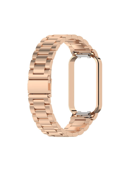 Λουράκι Ανοξείδωτο Ατσάλι Ροζ Χρυσό (Smart Band 8 Active)