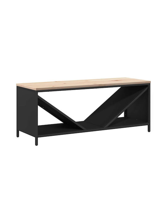 vidaXL Firewood Wooden Shelf Wood Storage 100.5x35.5x40cm Black