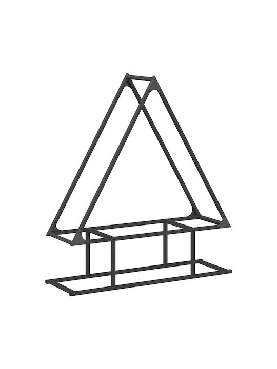 vidaXL Inox Ράφι Αποθήκευσης Ξύλων 80x25x90cm Μαύρο