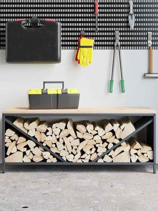 vidaXL Brennholz Hölzernes Regal Holzlagerung 100.5x35.5x40cm