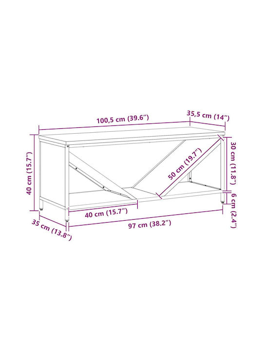 vidaXL Ξύλινο Ράφι Αποθήκευσης Ξύλων 100.5x35.5x40cm Πράσινο