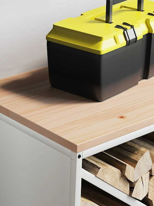 vidaXL Wooden Shelf Wood Storage 100.5x35.5x40cm White