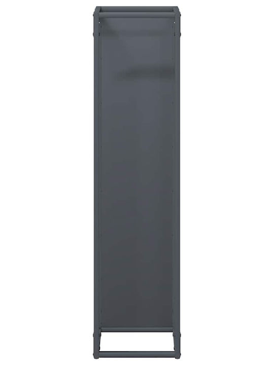 vidaXL Дърва за огрев Inox Рафт Съхранение на Дърва 25x25x100см Сив