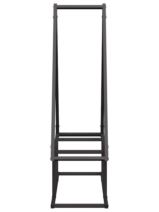 vidaXL Inox Ράφι Αποθήκευσης Ξύλων 80x25x90cm Μαύρο