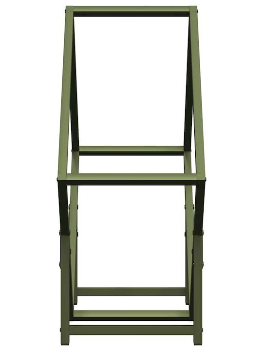 vidaXL Inox Ράφι Αποθήκευσης Ξύλων 60x25x60cm Πράσινο