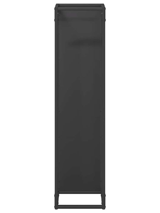 vidaXL Inox Ράφι Αποθήκευσης Ξύλων 25x25x100cm Μαύρο