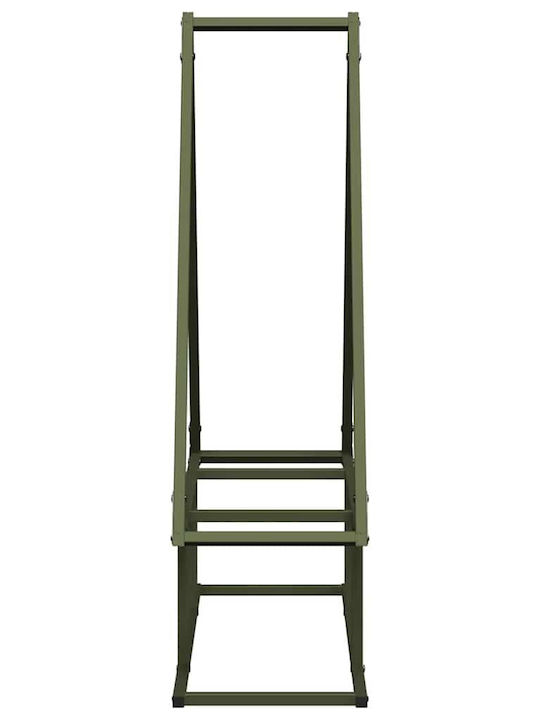 vidaXL Inox Raft Depozitare lemne 80x25x90cm Verde