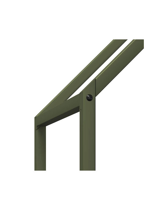 vidaXL Дърва за огрев Inox Рафт Съхранение на Дърва 60x25x90см Зелен