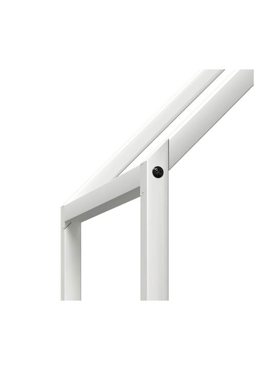 vidaXL Inox Ράφι Αποθήκευσης Ξύλων 60x25x90cm Λευκό