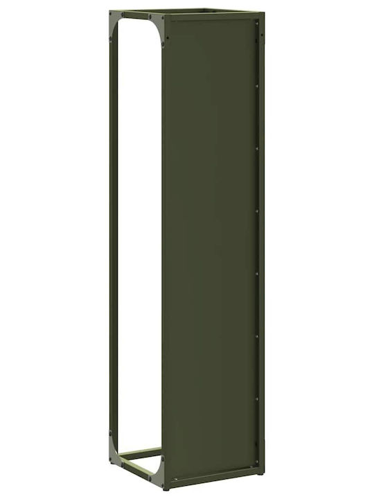 vidaXL Inox Ράφι Αποθήκευσης Ξύλων 25x25x100cm Πράσινο