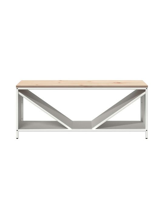 vidaXL Wooden Shelf Wood Storage 100.5x35.5x40cm White