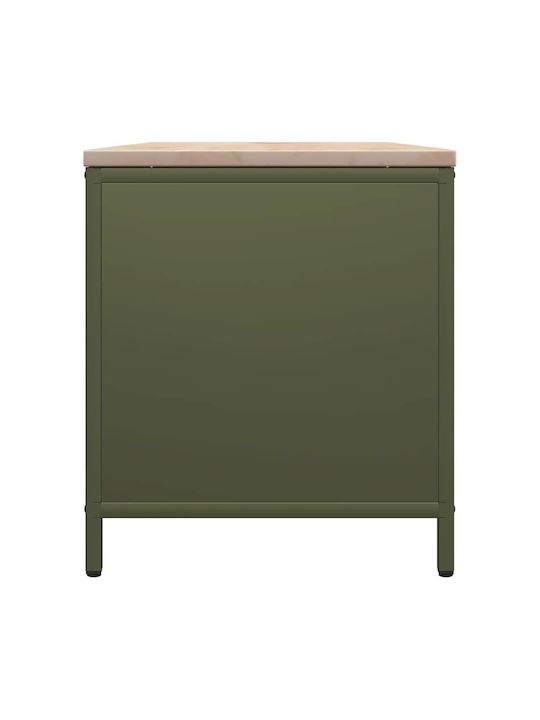 vidaXL Ξύλινο Ράφι Αποθήκευσης Ξύλων 100.5x35.5x40cm Πράσινο