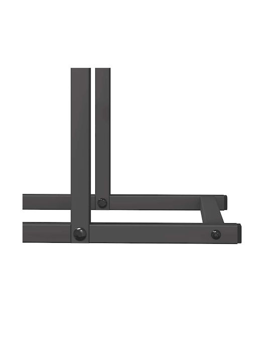 vidaXL Inox Ράφι Αποθήκευσης Ξύλων 80x25x90cm Μαύρο