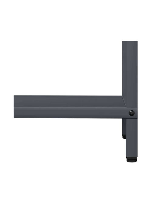 vidaXL Firewood Inox Shelf Wood Storage 60x25x90cm Gray