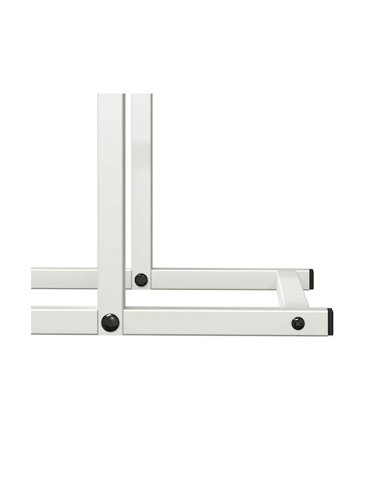 vidaXL Inox Ράφι Αποθήκευσης Ξύλων 80x25x90cm Λευκό