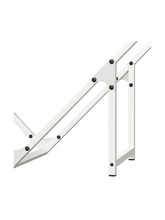 vidaXL Inox Ράφι Αποθήκευσης Ξύλων 80x25x80cm Λευκό