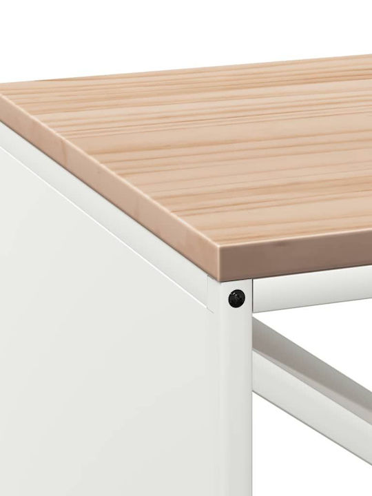 vidaXL Wooden Shelf Wood Storage 100.5x35.5x40cm White
