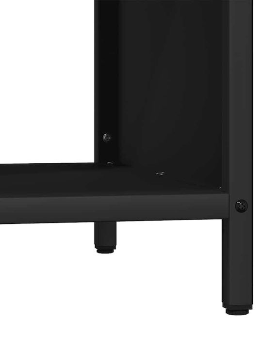 vidaXL Firewood Wooden Shelf Wood Storage 100.5x35.5x40cm Black