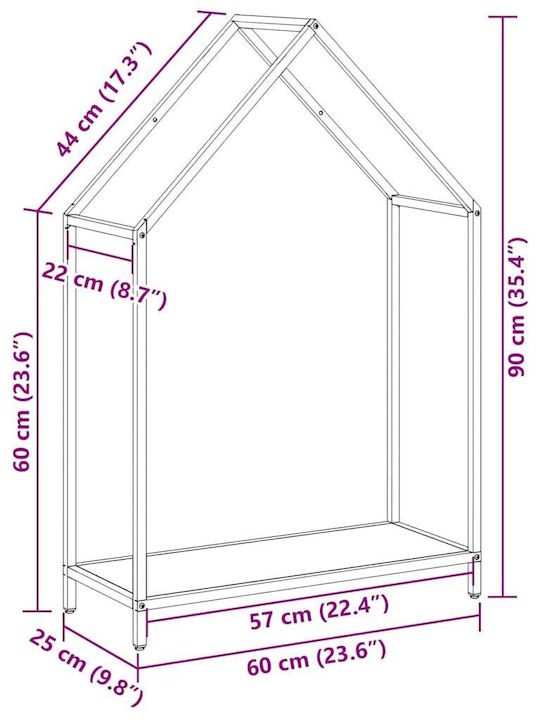 vidaXL Дърва за огрев Inox Рафт Съхранение на Дърва 60x25x90см Зелен
