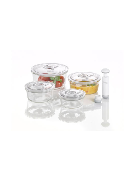 Caso Cutie pentru Mâncare Silicon Transparent Potrivit pentru Cuptor cu Microunde 4buc