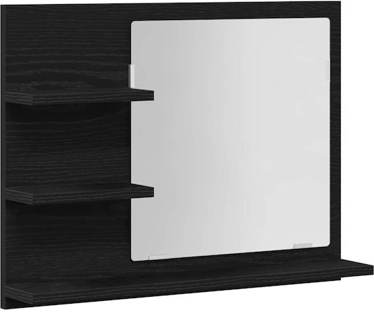 vidaXL 862546 Καθρέπτης από Μοριοσανίδα με Ράφι 60x10.5cm Μαύρος vidaXL 862546 Καθρέπτης από Μοριοσανίδα με Ράφι 60x10.5cm Μαύρος