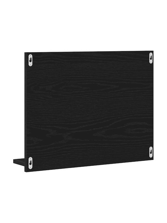 vidaXL Bathroom Mirror made of Particle Board with Shelf 60x10.5cm Black