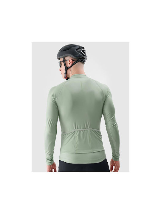 4F Functional Men's Long Sleeve Road Bike Green Jersey